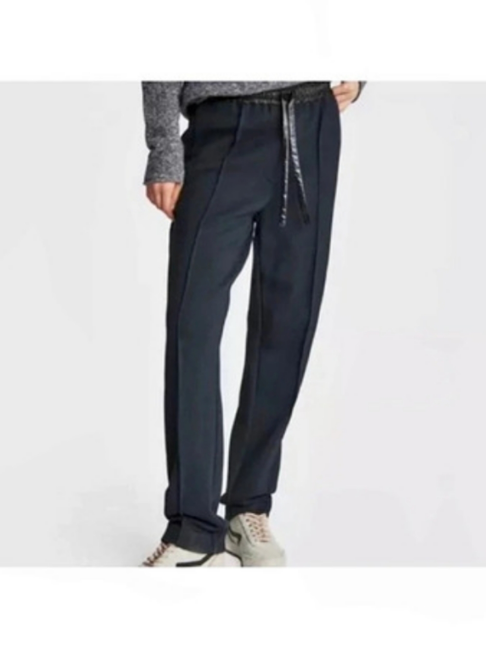 Mardi Mercredi Wide Leg Track Pants in Black NWT